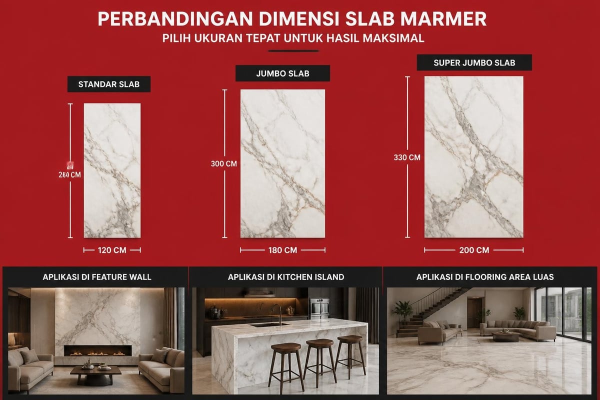 Ukuran standar slab marmer