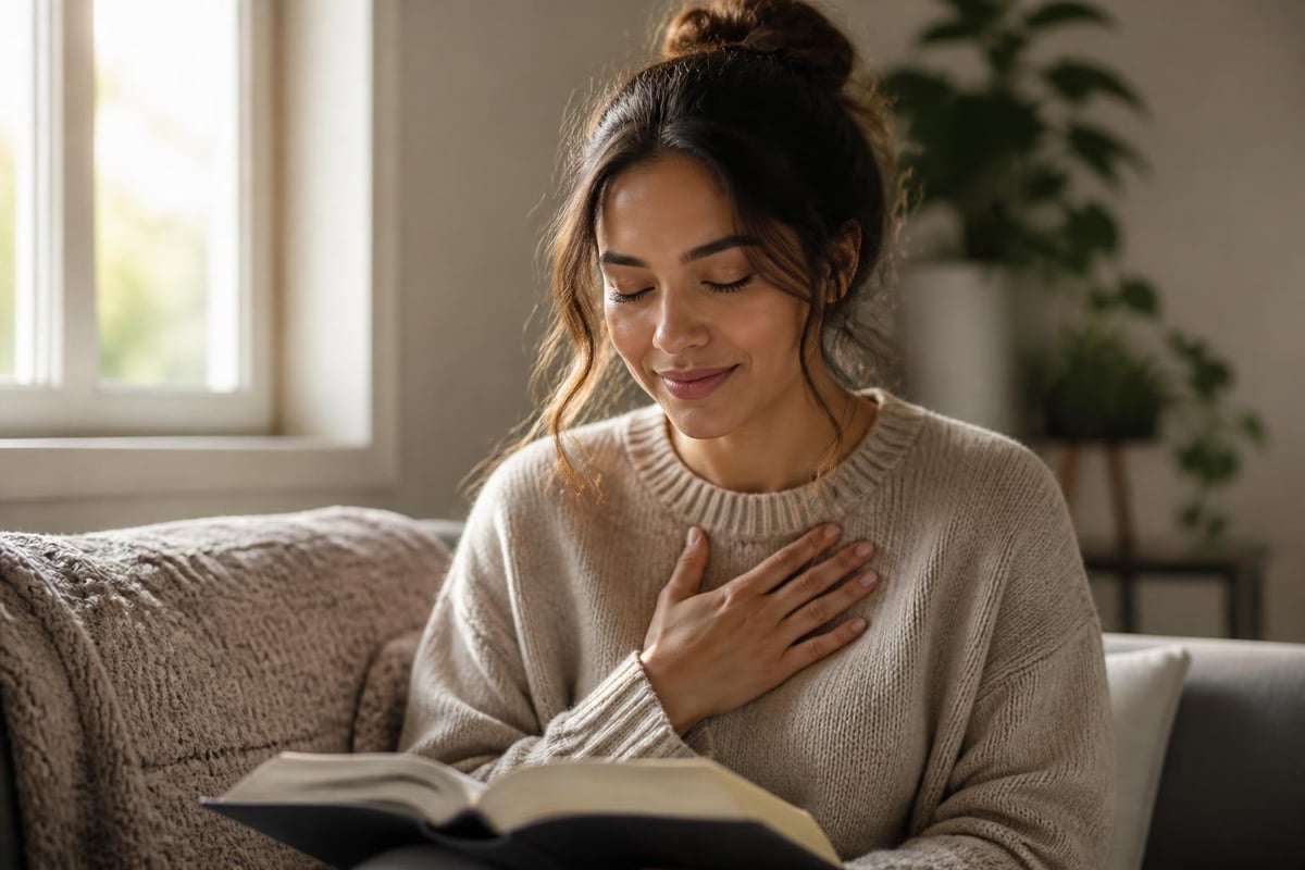 Mujer en reflexión espiritual matutina