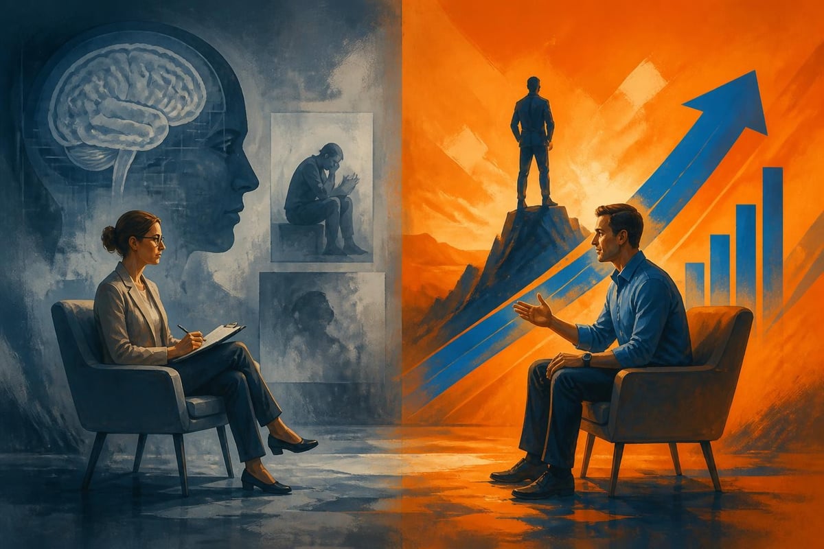 Therapy clinical focus versus coaching performance focus