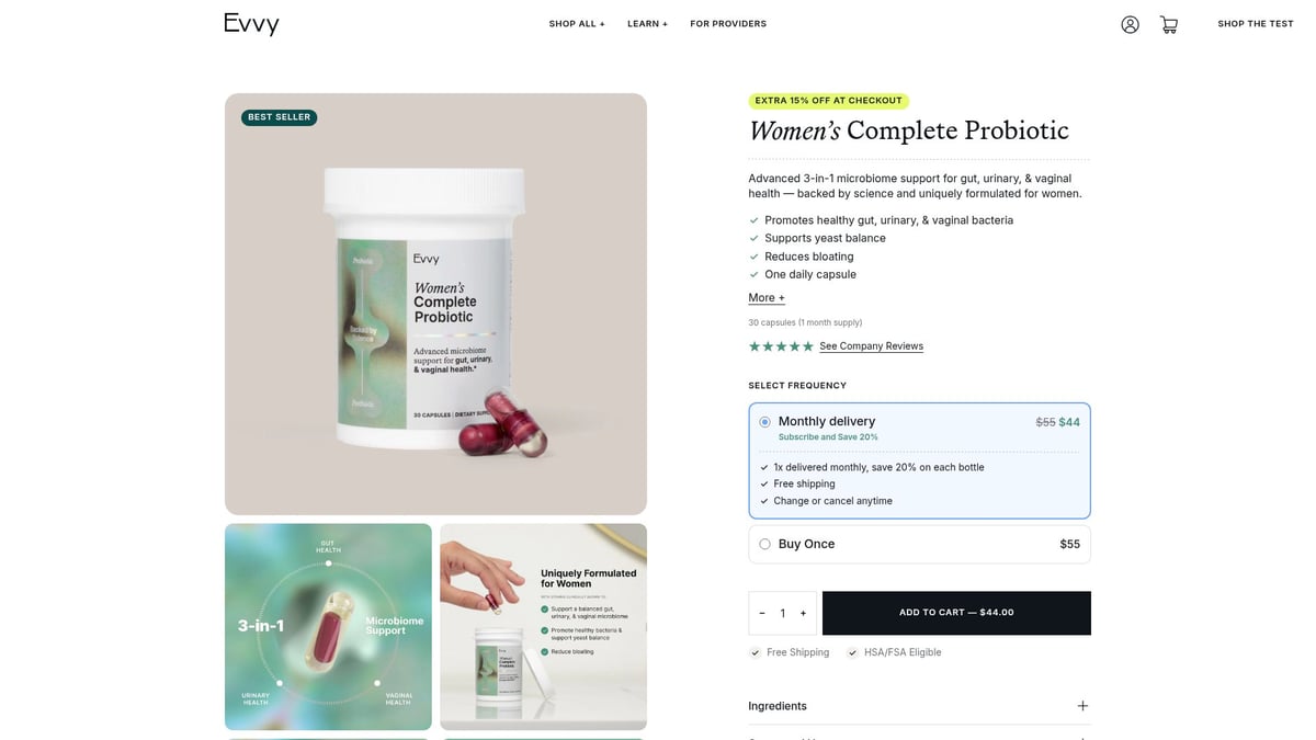 Top 7 Best Probiotics for Female Fertility in 2026 - Evvy Women’s Complete Probiotic