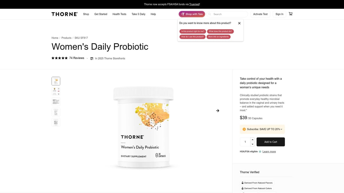 Top 7 Best Probiotics for Female Fertility in 2026 - Thorne Women’s Daily Probiotic