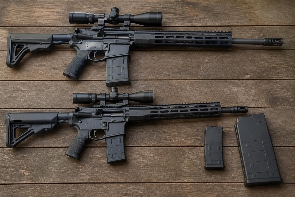 AR-15 and AR-10 size comparison