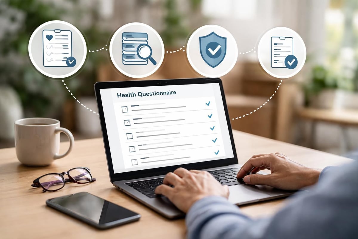 Digital application workflow for no exam term life insurance