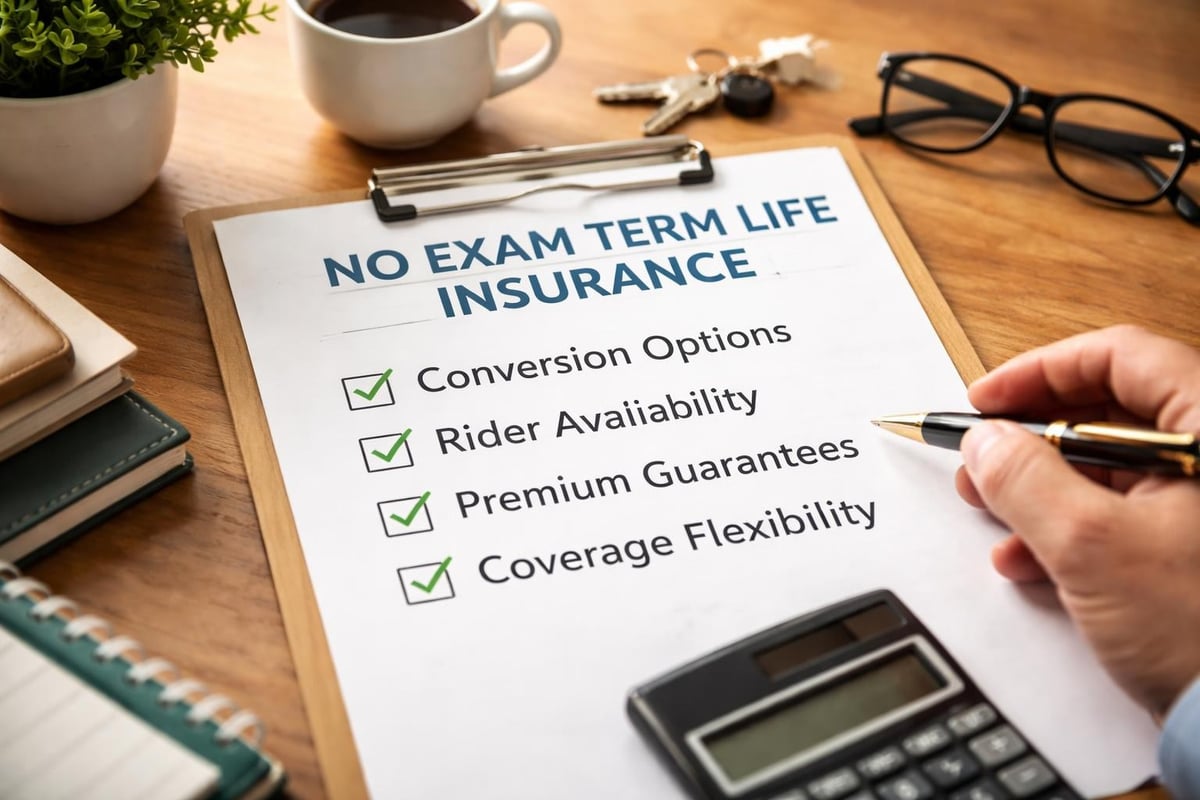 No Exam Term Life Insurance: Complete 2026 Guide 2 Policy comparison checklist