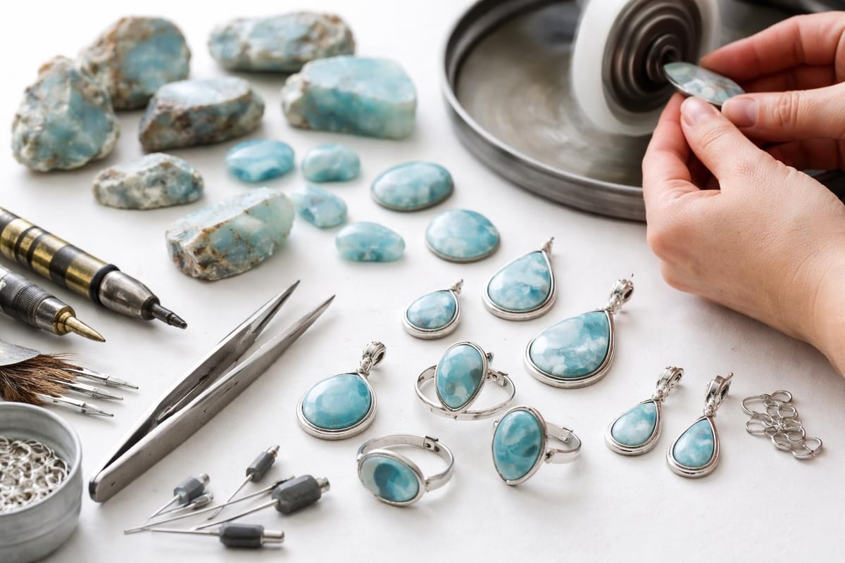 Larimar jewelry craftsmanship