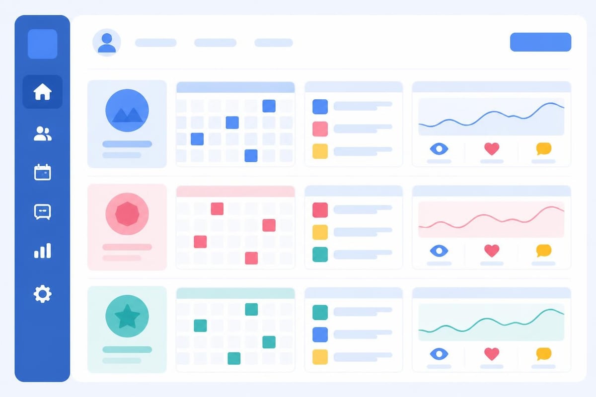 Multi-client social media dashboard