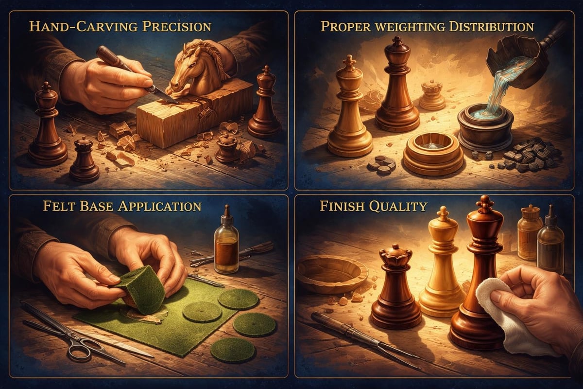 Chess piece craftsmanship details