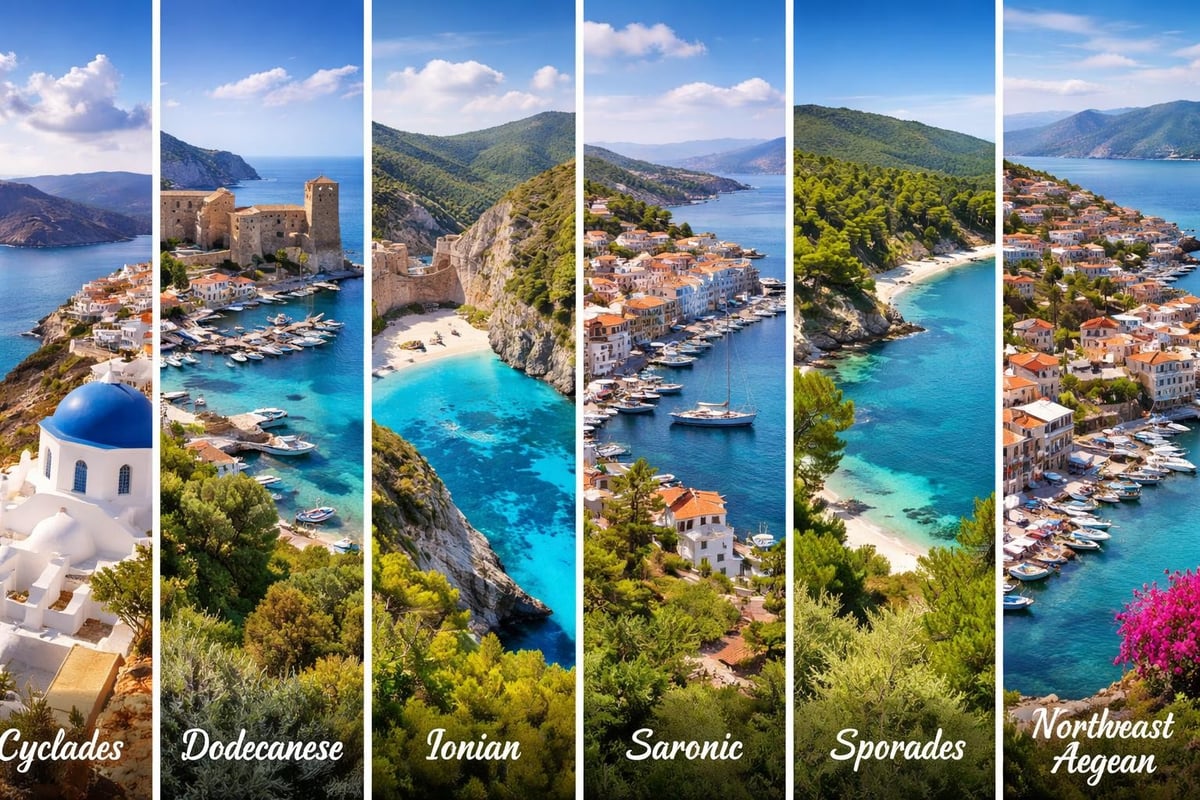 Greek island groups map