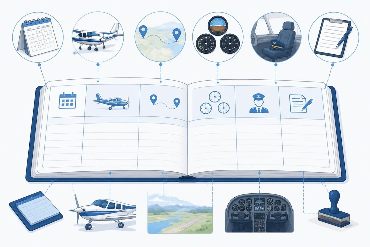Essential flight logbook entry fields