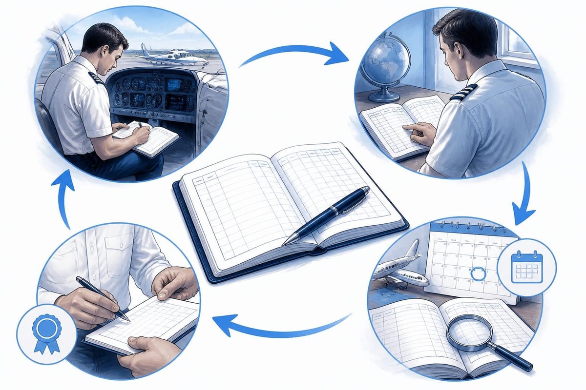 Flight logbook maintenance workflow
