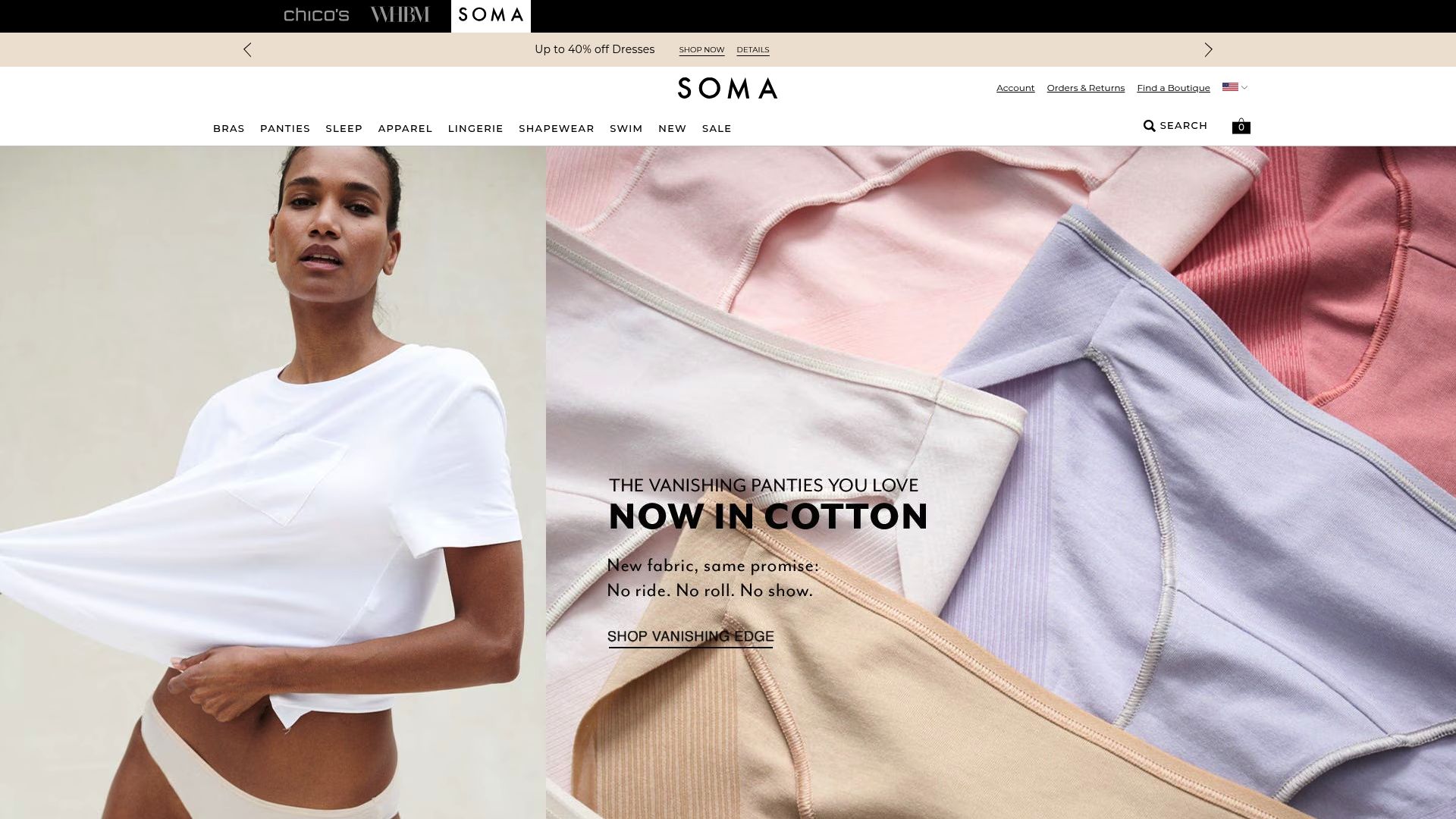 7 Best Underwear to Prevent Camel Toe in 2025 - Soma Vanishing Edge Microfiber Brief