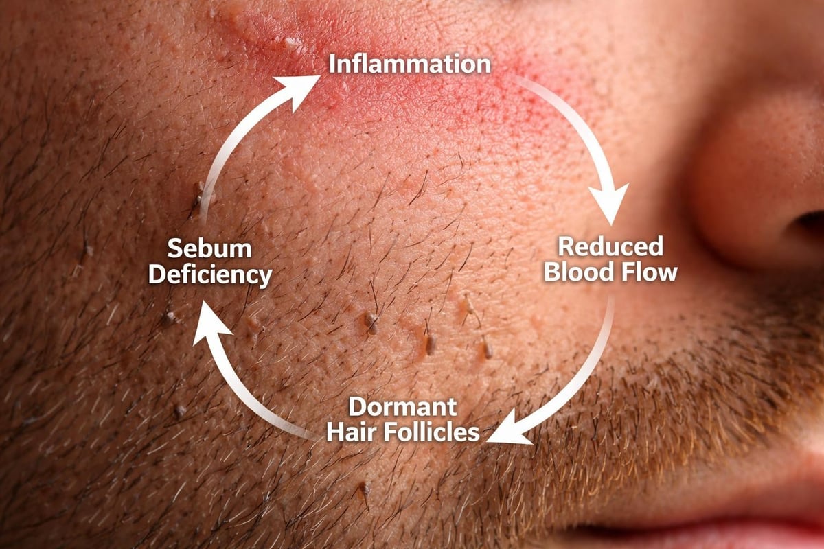 Beard follicle inflammation cycle