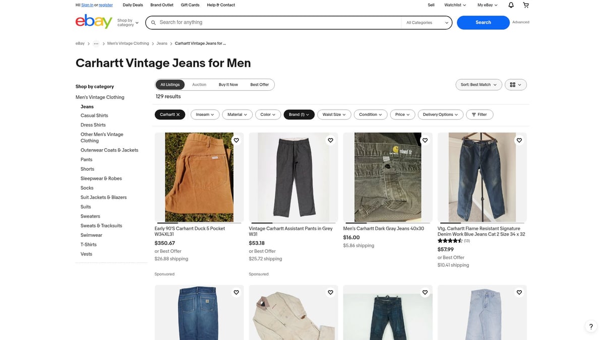 7 Best Vintage Carhartt Jeans Finds for 2026 Collectors - Carhartt Relaxed Fit Vintage Jeans – eBay