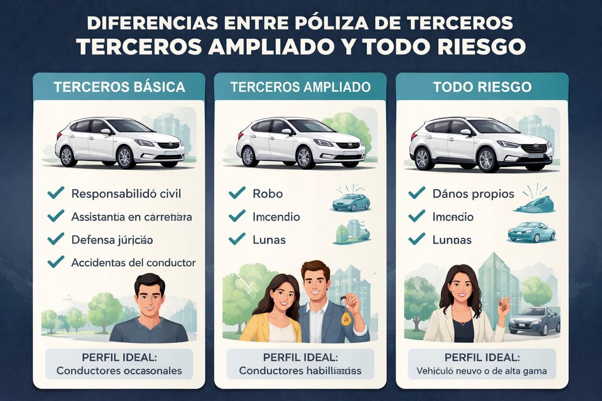 Aseguranza de Carro Baratas: Guía Completa 2026 1 Comparación coberturas seguro coche