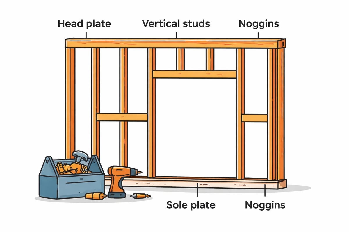 Structural components of timber wall frames