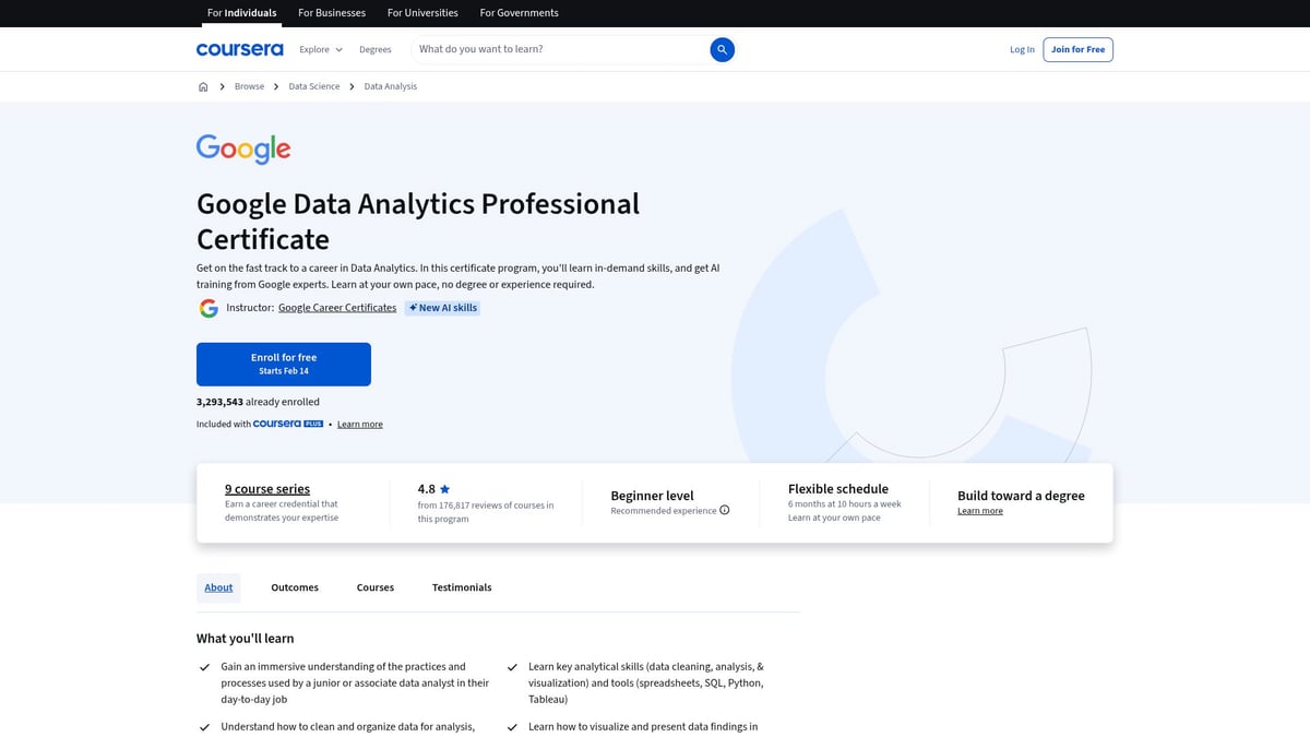 Top 10 Courses Under £500 to Boost Your Skills in 2026 - Google Data Analytics Professional Certificate (Coursera)