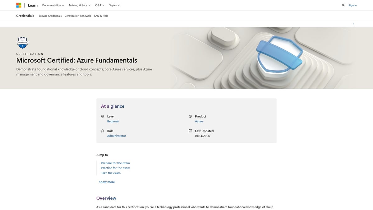 Top 10 Courses Under £500 to Boost Your Skills in 2026 - Microsoft Certified: Azure Fundamentals (Microsoft Learn)