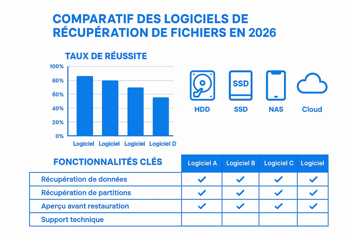 Outils et logiciels incontournables pour la récupération de fichiers en 2026