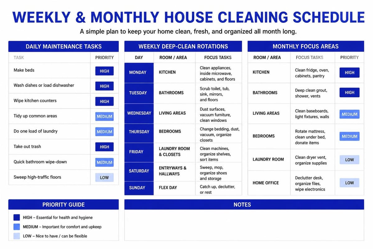 Cleaning schedule framework