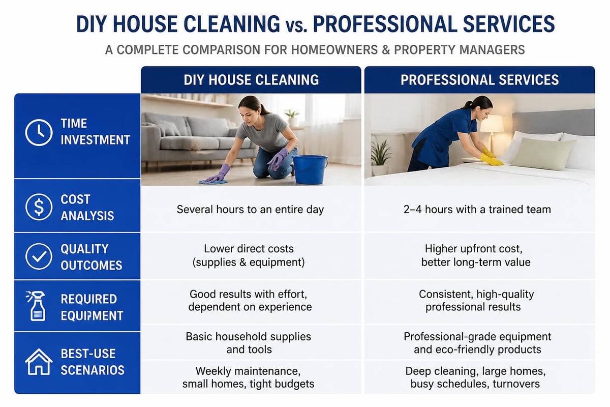 DIY versus professional cleaning comparison