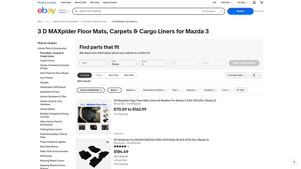 Top 7 Floor Mat Mazda 3 Picks for Style and Protection 2025 - 3D MAXpider KAGU Custom Fit Floor Liners
