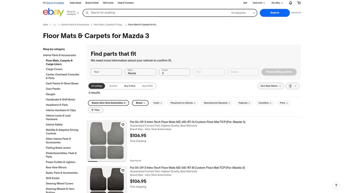 Top 7 Floor Mat Mazda 3 Picks for Style and Protection 2025 - Intro-Tech Automotive Hexomat All Weather Mats