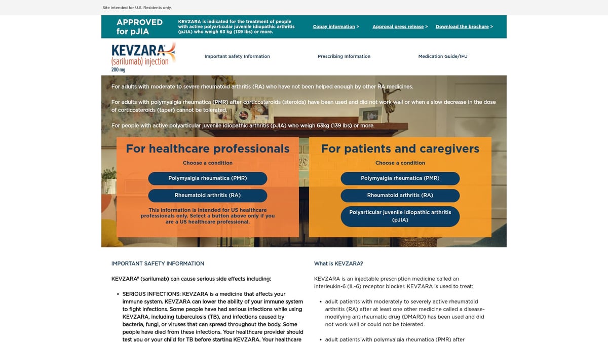 9 Essential Rheumatoid Arthritis Anti Inflammatory Medications 2025 - Sarilumab (Kevzara)