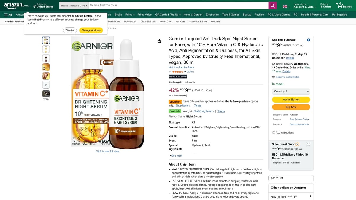 7 Best Skin Naturals Products to Try in 2026 - Garnier Targeted Anti Dark Spot Night Serum