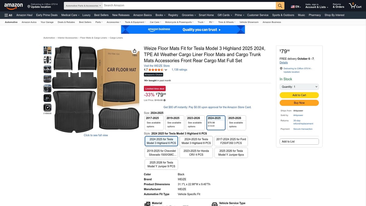 Top 7 Tesla 3 Floor Mats for Superior Protection in 2025 - Weize Floor Mats Fit for Tesla Model 3 Highland 2025