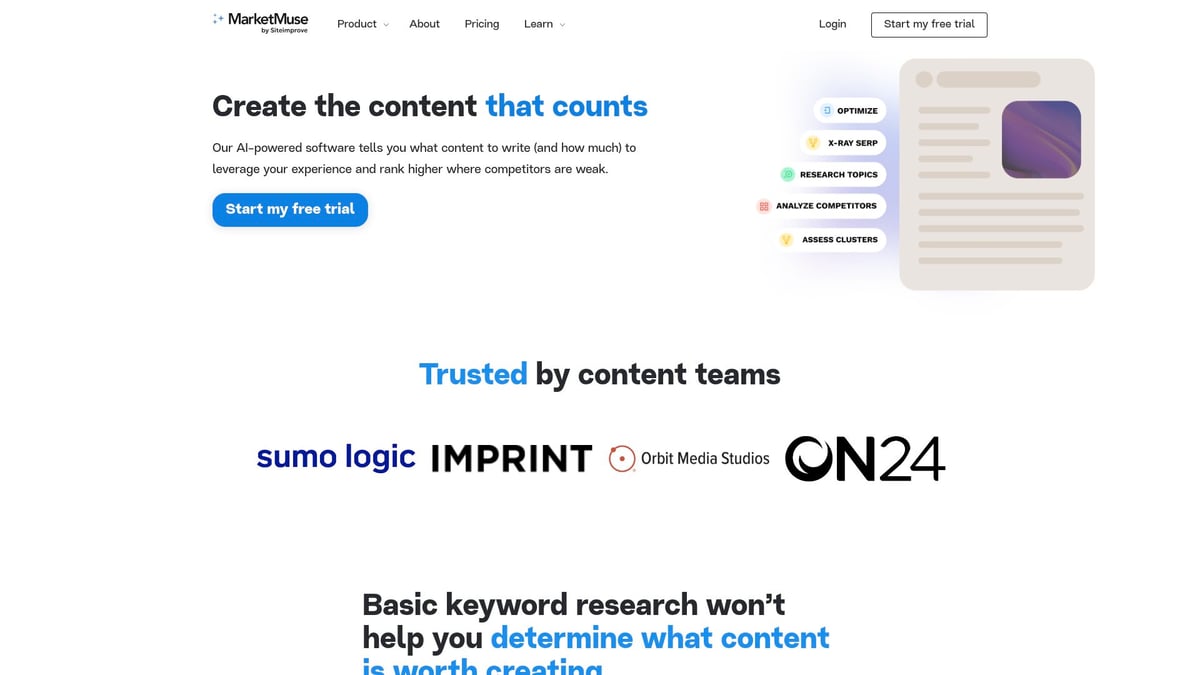 9 Essential AI Marketing Software Tools for 2026 Success - MarketMuse