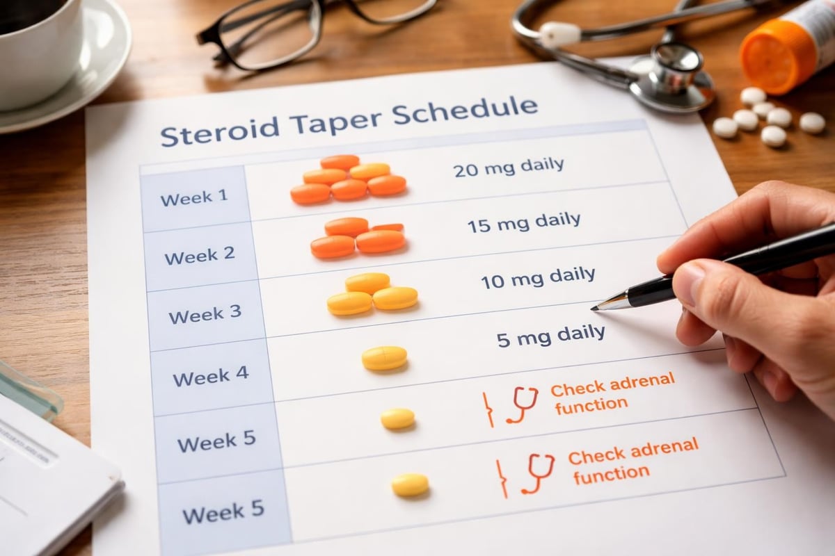 Corticosteroid tapering timeline