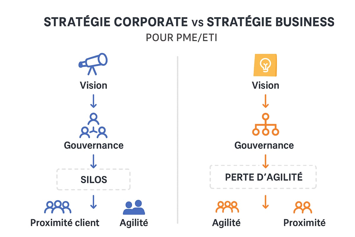 Comprendre la stratégie corporate et la stratégie business : définitions, enjeux, différences