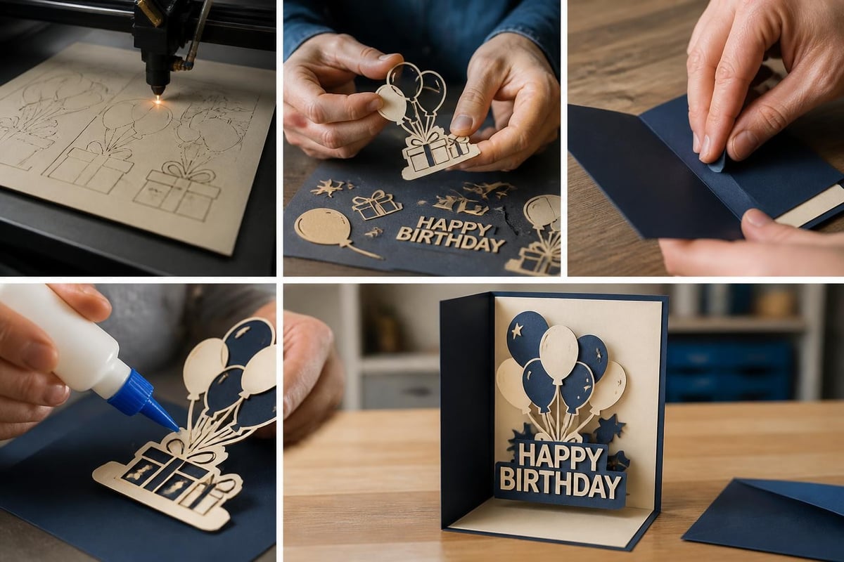 Birthday card assembly workflow
