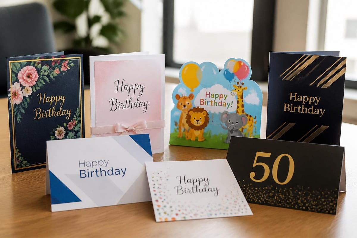 Birthday card design variations