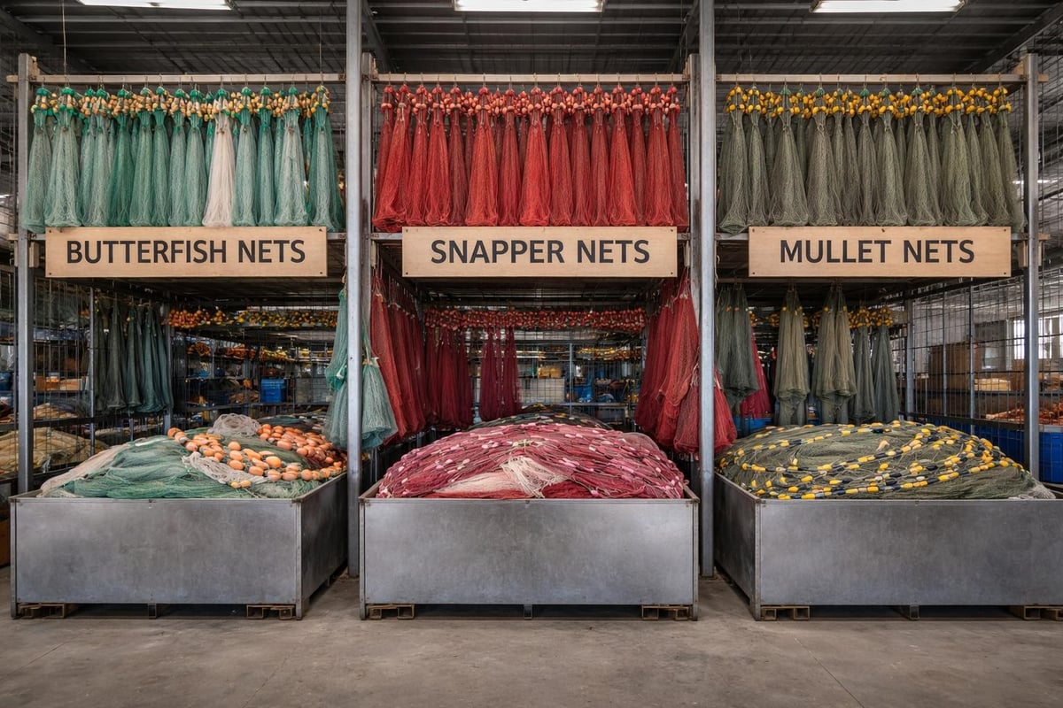Commercial fishing net storage organization