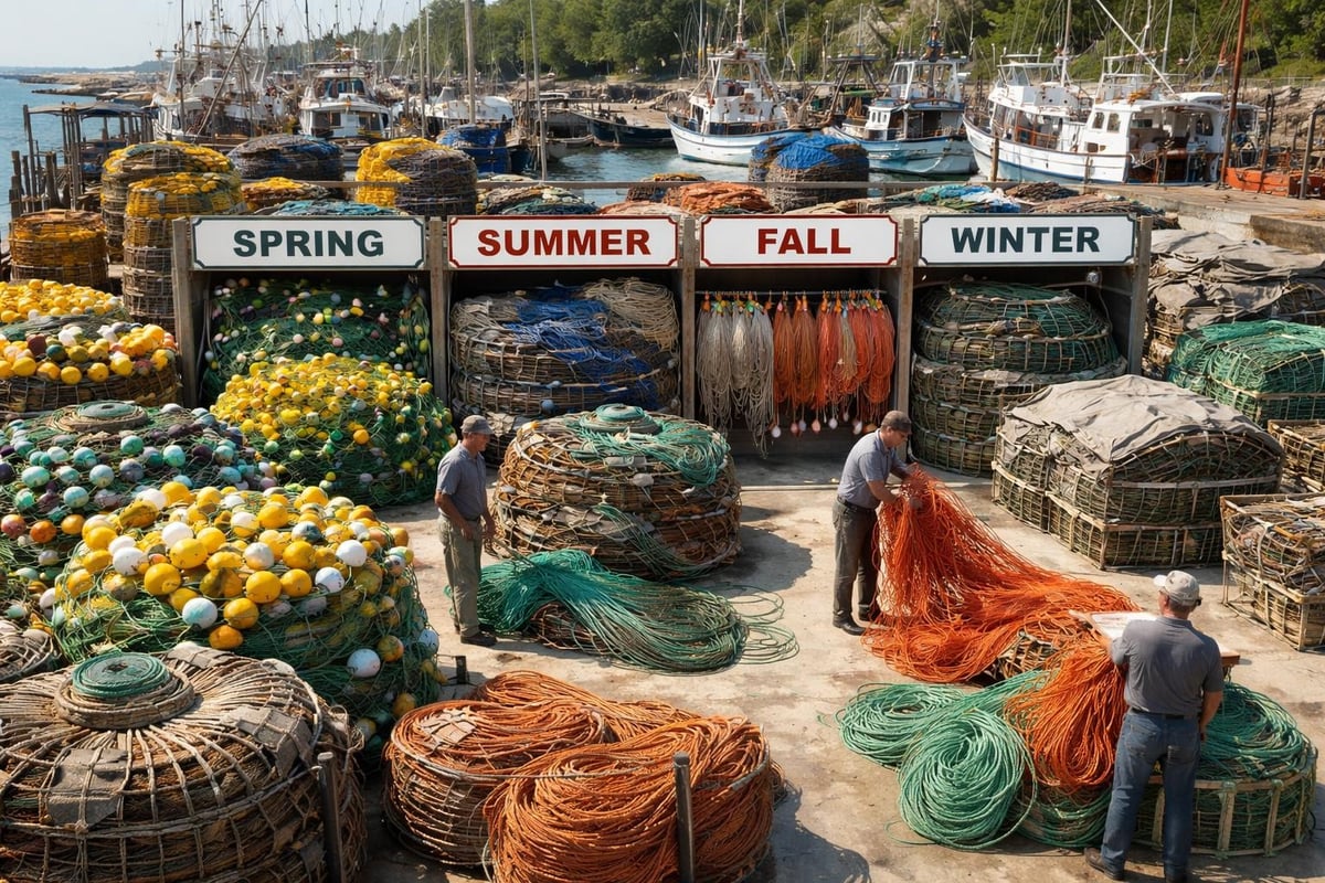 Seasonal fishing equipment rotation