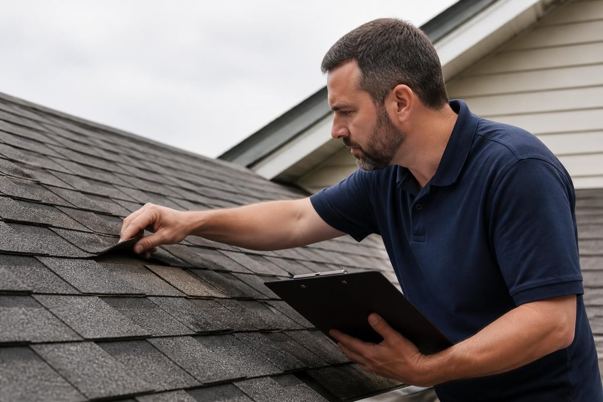 Professional roof damage inspection process