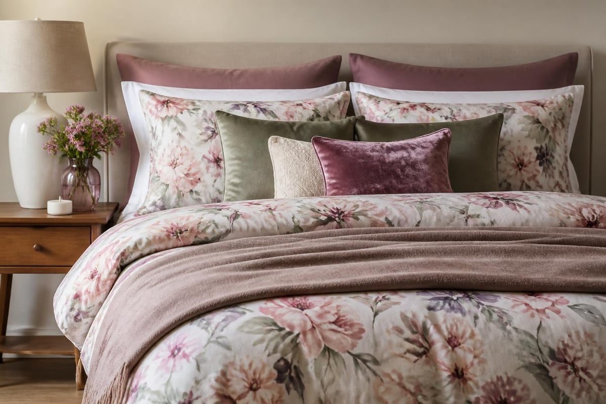 Layering techniques for floral bedding