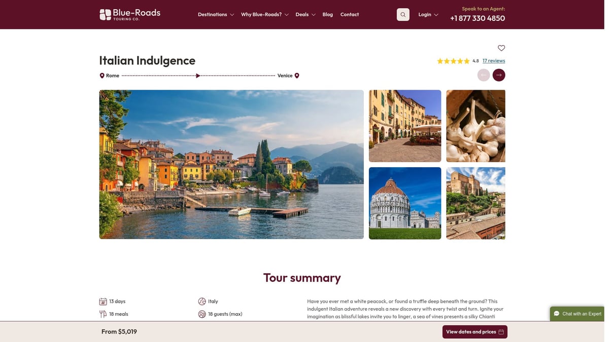 7 Unforgettable Small Group Tours Italy to Book in 2026 6 7 Unforgettable Small Group Tours Italy to Book in 2026 - Italian Indulgence – 13 Days (Blue-Roads Touring)