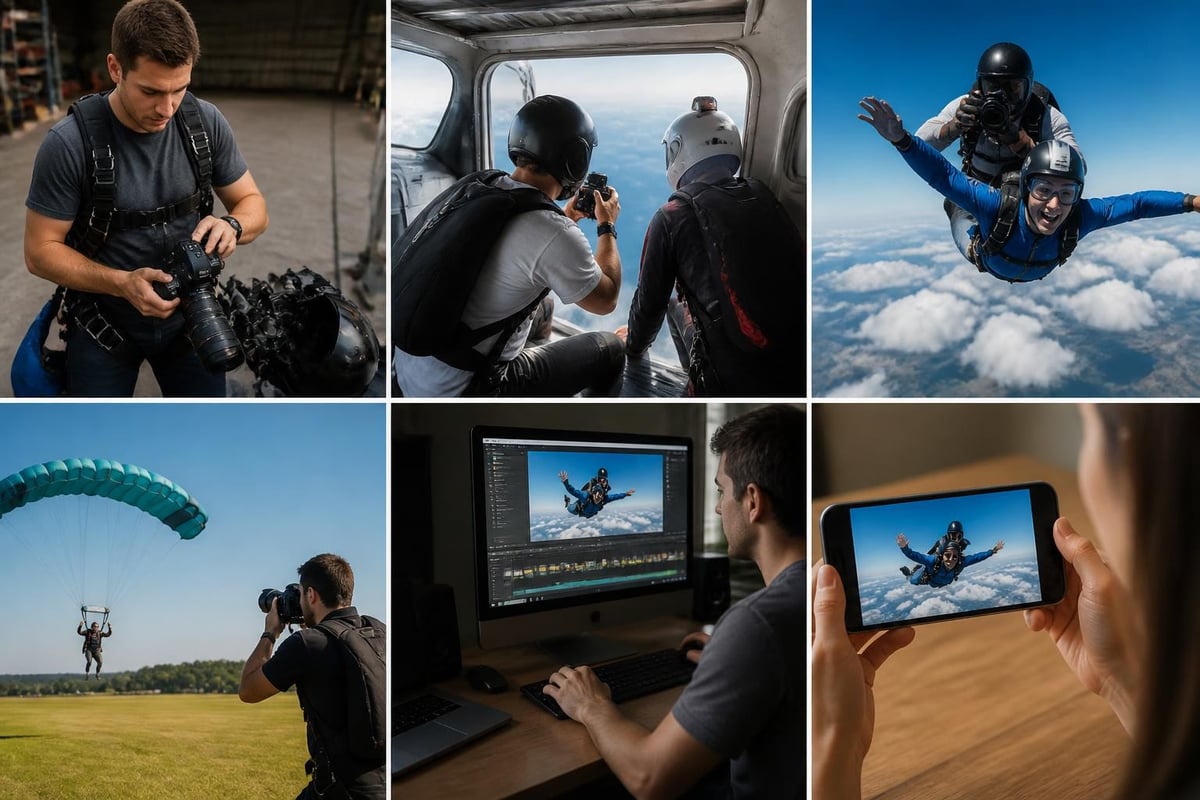 Skydiving photography workflow