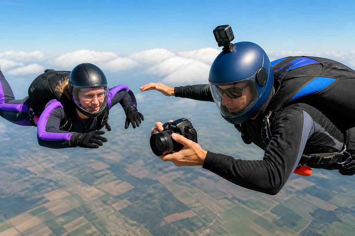 Skydiving camera safety