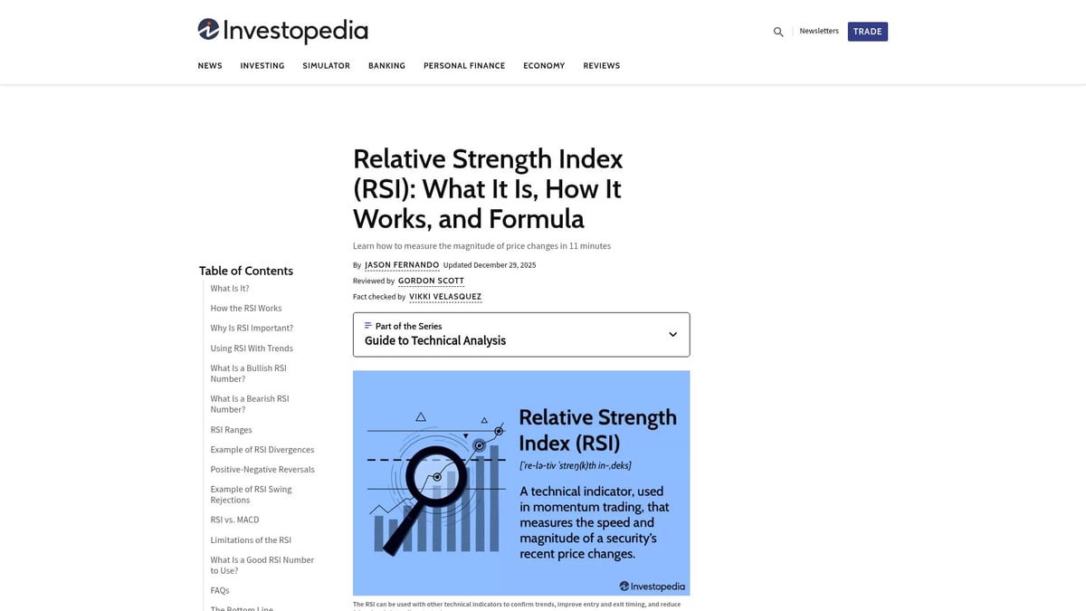 7 Essential Best Technical Indicator For Trading Picks 2026 - Relative Strength Index (RSI)