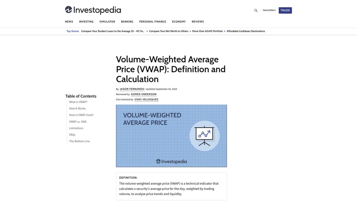 7 Essential Best Technical Indicator For Trading Picks 2026 - Volume Weighted Average Price (VWAP)