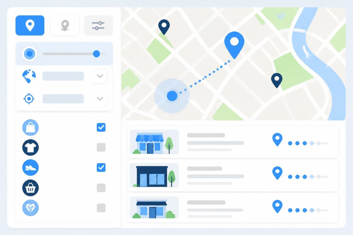 Store locator search interface