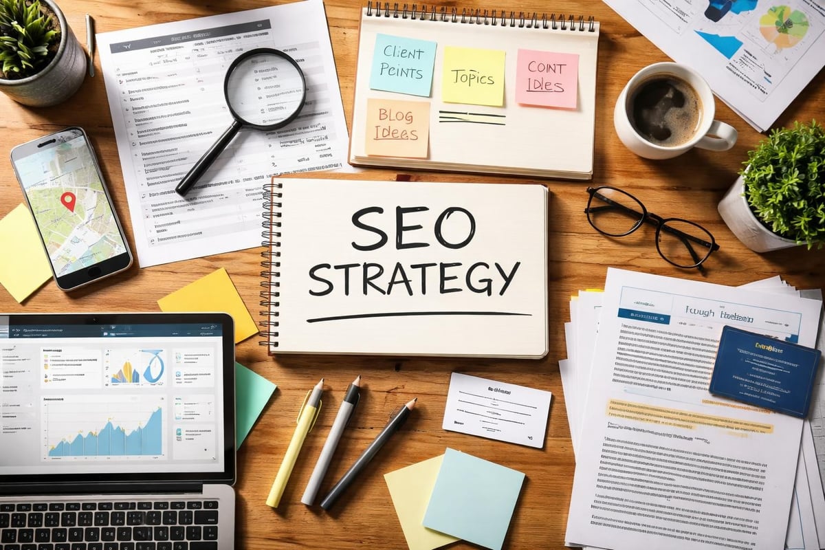 SEO strategy components for financial advisors