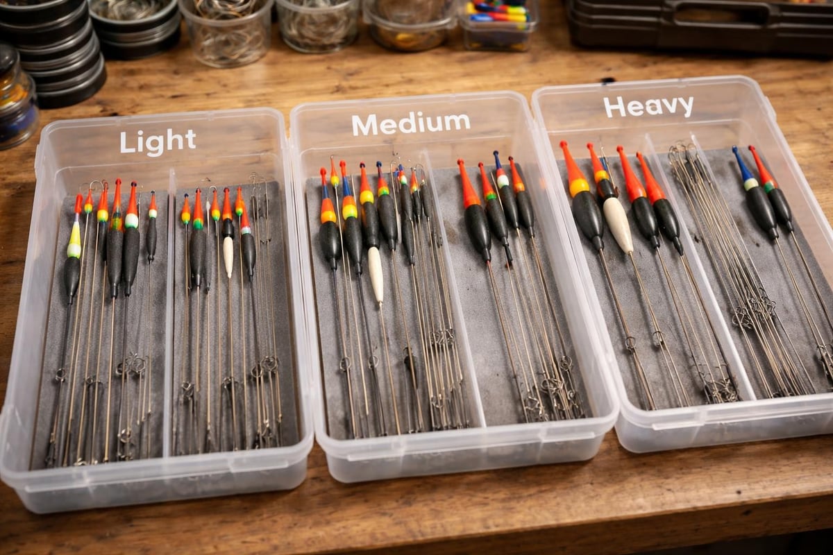 Organized float fishing kit storage