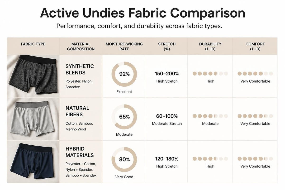 Material comparison chart