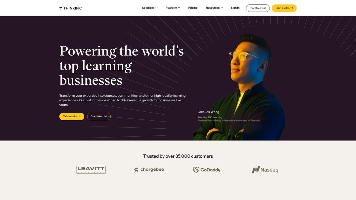 7 Top Course SaaS Platforms to Elevate Online Learning 2026 - Thinkific