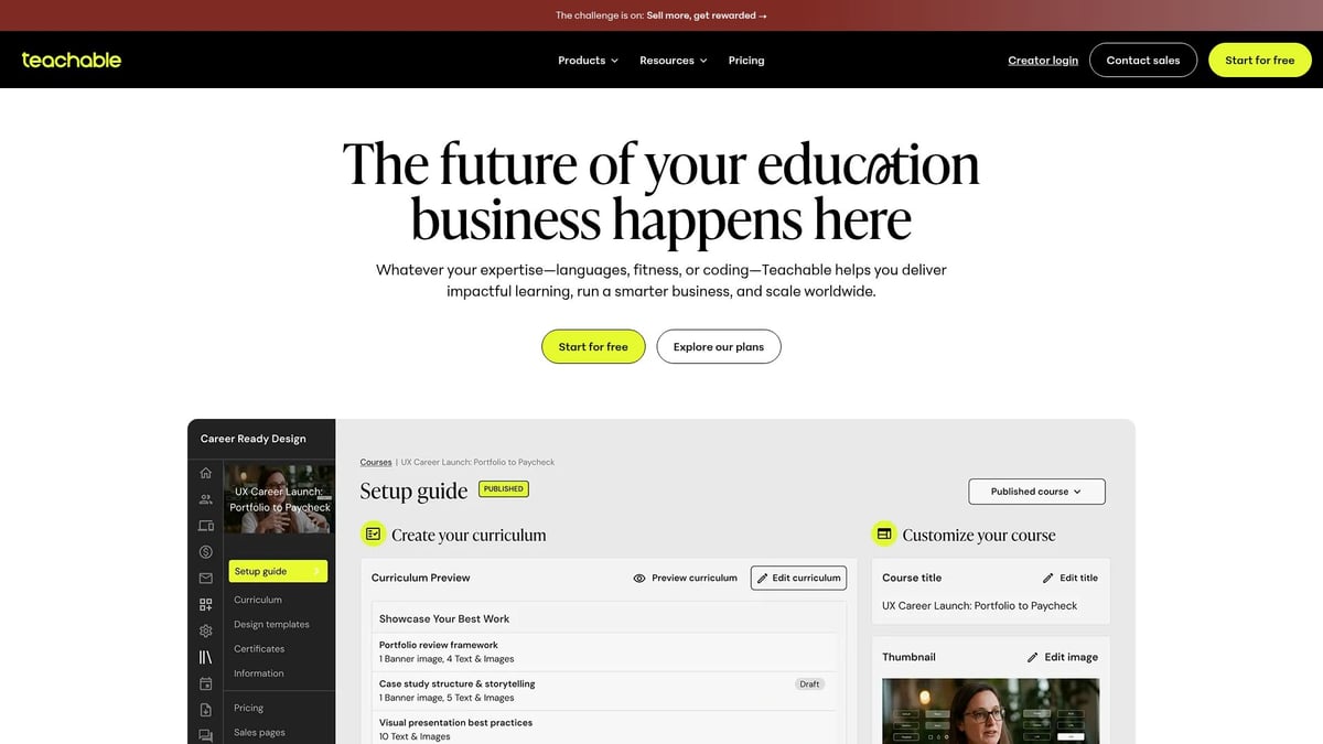 7 Top Course SaaS Platforms to Elevate Online Learning 2026 - Teachable