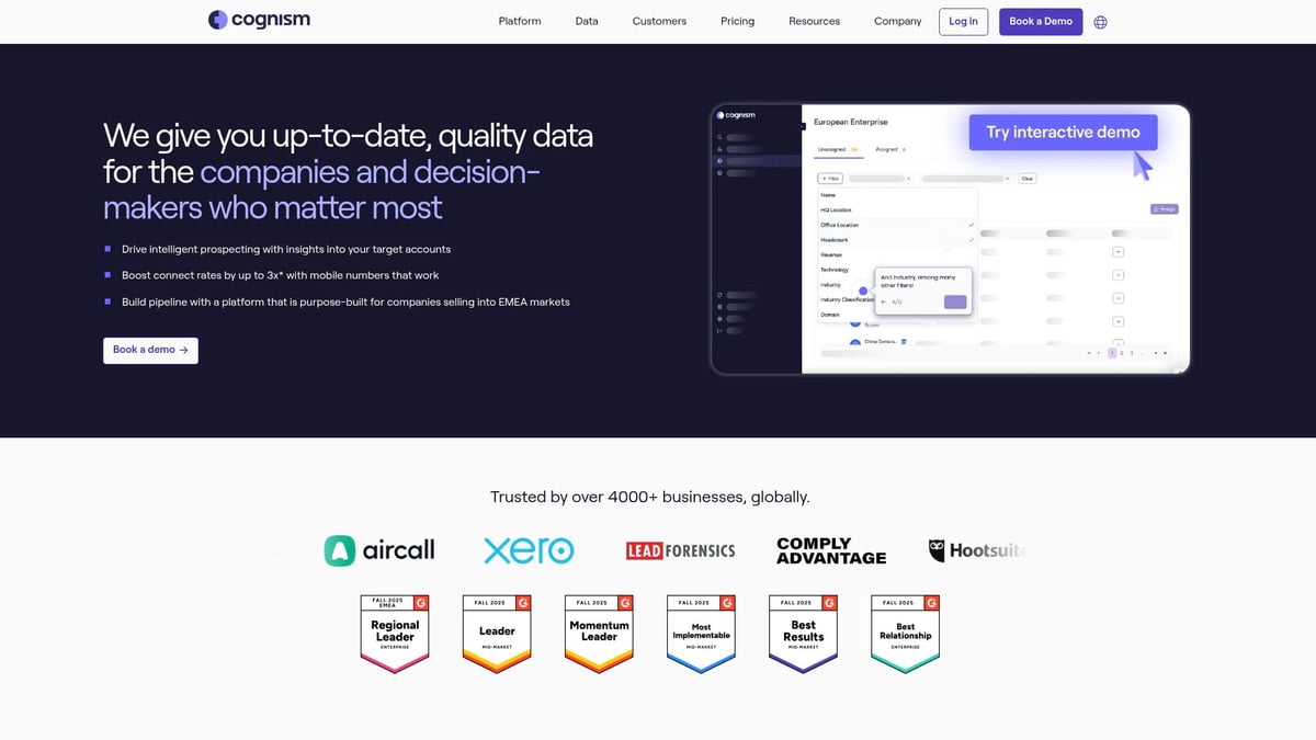 Discover 9 Best B2B Lead Generation Companies in 2025 - Cognism
